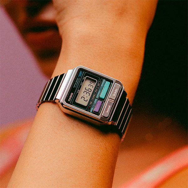 Relógio Casio Vintage A120WE-1ADF Silver Front Button Series